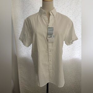 Denim & Flower White Seersucker Men's Shirt NWT